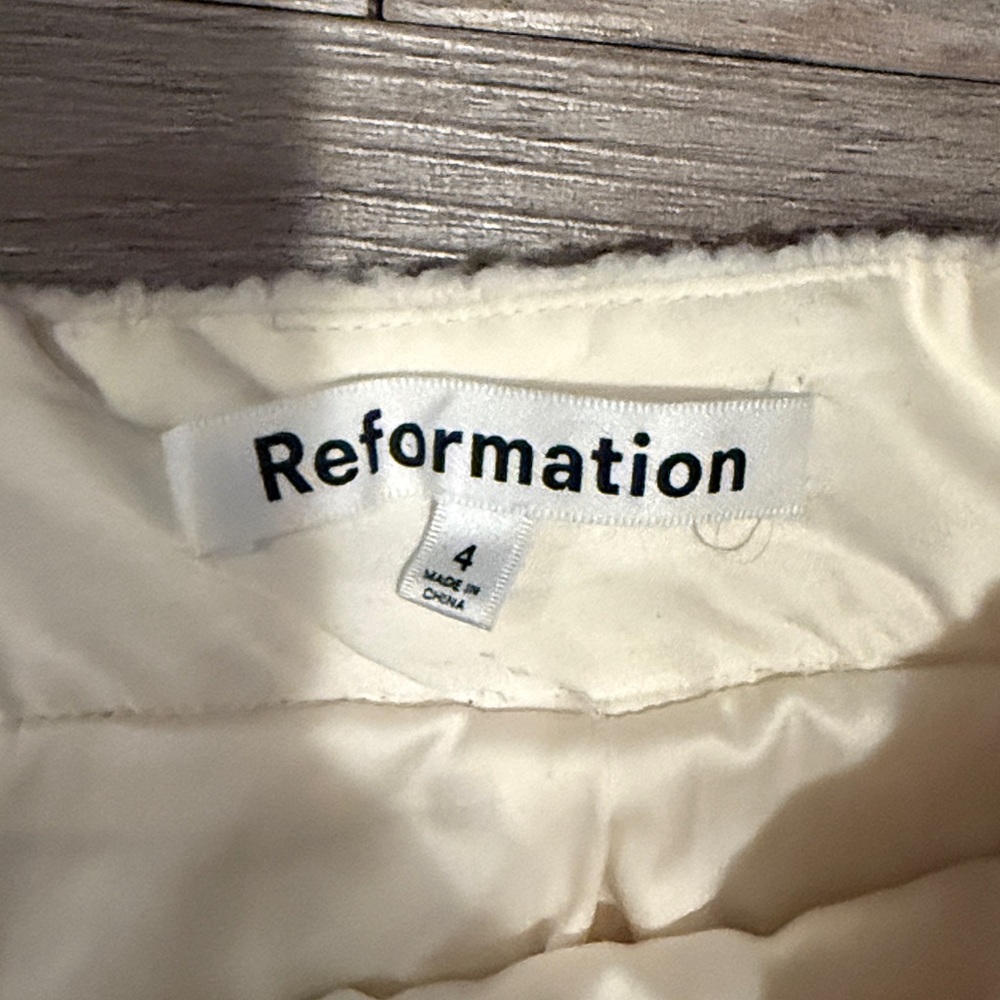 Reformation Cream Button-Up Mini Skirt - Picture 2 of 3